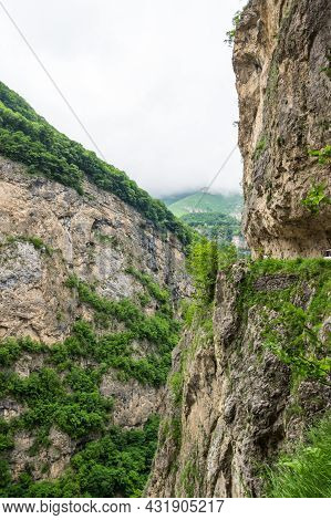 View Of Cherek Gorge In The Caucasus Mountains In Kabardino-balkaria, Russia