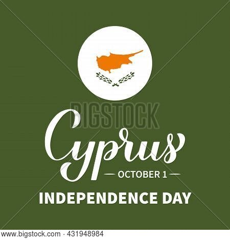 Cyprus Independence Day Typography Poster. Cyprian National Holiday On October 1. Vector Template Fo