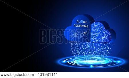 Cloud Computing. The Concept Of Protecting And Storing Data On Digital Information Networks. Cyber S