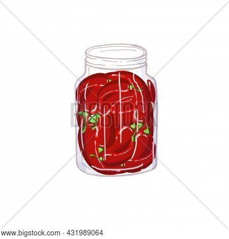 Red Hot Chilli Pepper In Jar Stock Vector Object Isolated Stock Vector Illustration For Web, For Pri