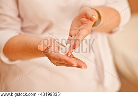 Nurse Or Doctor Washing A Hands Before Procedure