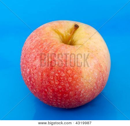 Apple On Blue