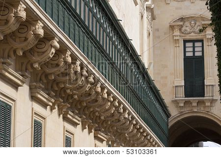 Detail Of Grandmasters Palace In Valletta, Malta