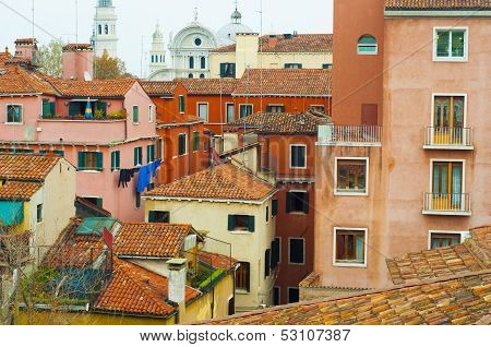 Colorful houses in Venice, Italy