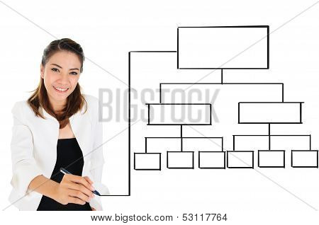 Professional business woman with empty chart