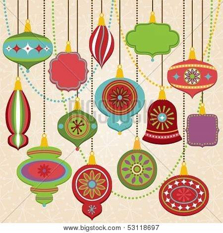 Vector Collection of Retro Christmas Ornaments