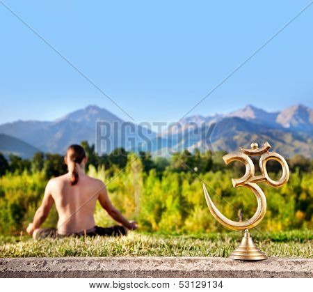 Om Statue And Meditation