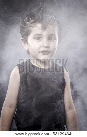 Pop, child rocker dress and funny expressions crested