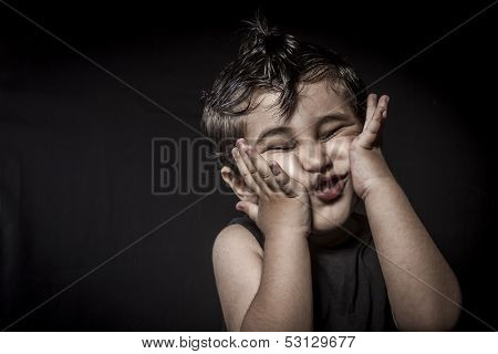 Baby, child rocker dress and funny expressions crested