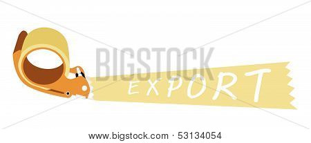 Adhesive Tape Dispenser With A Word Export