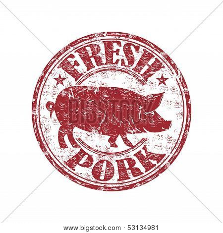 Fresh pork grunge rubber stamp