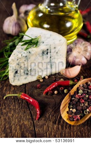 Blue Cheese , Olive Oil And  Spices