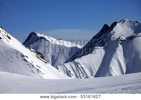 Ski Piste At Nice Winter Day