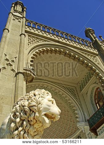 Sculptire Of Medici Lion, Southern Facade Of Vorontsov Palace, Alupka, Crimea