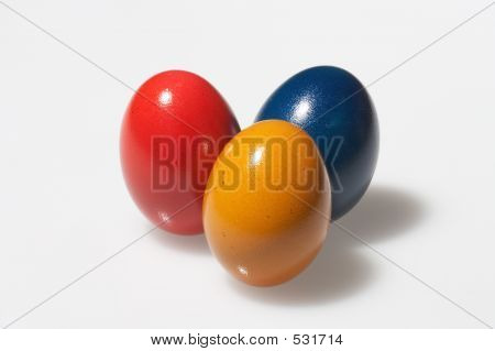 노란색, 빨간색과 파란색