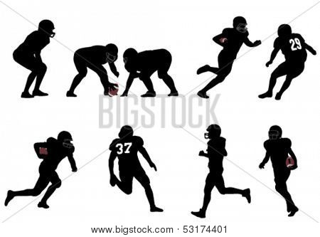 American football silhouettes
