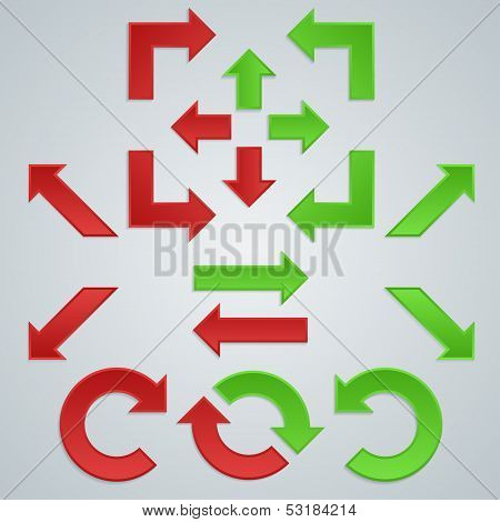 Set of Colored Sharp Arrows For Infographics