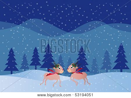 Vector christmas deer