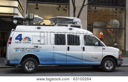 WNBC Channel 4 van in midtown Manhattan