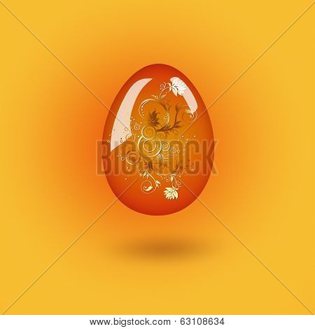 Easter Egg With Golden Pattern