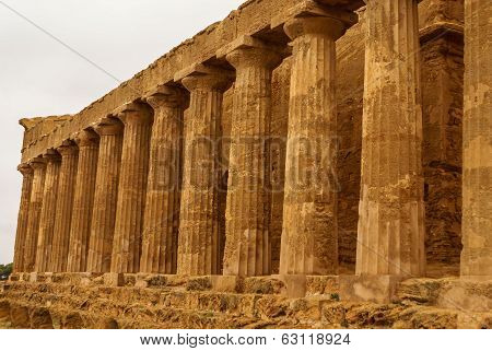 The Ruins Of Temple Of Concordia, Valey Of Temples, Agrigento, Sicily, Italy