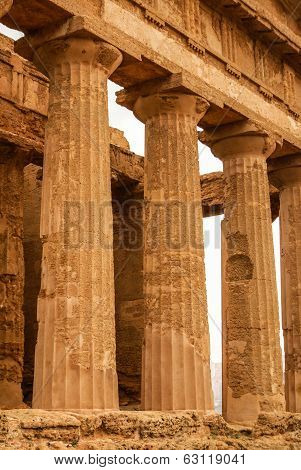 The Ruins Of Temple Of Concordia, Valey Of Temples, Agrigento, Sicily, Italy