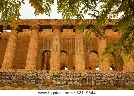 The Ruins Of Temple Of Concordia, Valey Of Temples, Agrigento, Sicily, Italy
