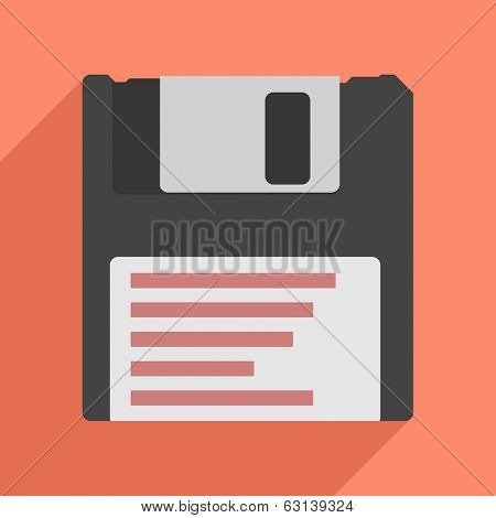 minimalistic illustration of a 3,5inch floppy disk, eps10 vector