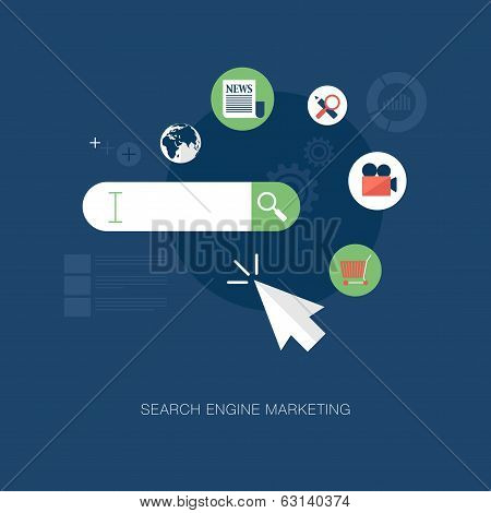vector modern search engine marketing concept illustration