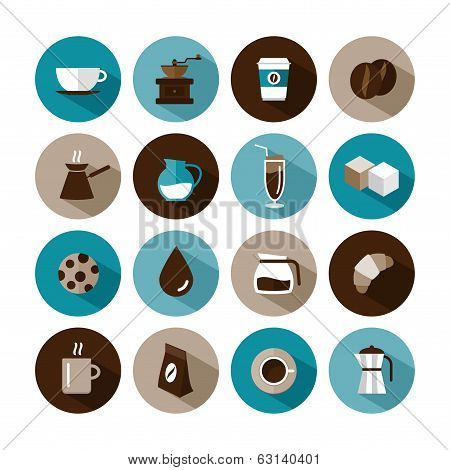 set of vector coffee icons