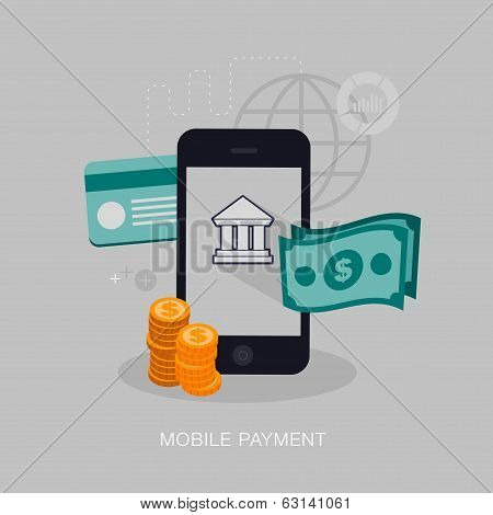 vector mobile payment concept illustration