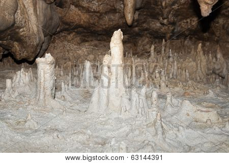 Karst Formations In The Cave. North Caucasus, Russia