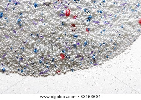 Washing Powder Texture With Blue And Red Disseminations