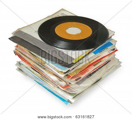 Close Up Of Old Vinyl Records