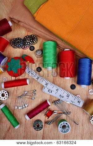 Background Vertical With Sewing Items