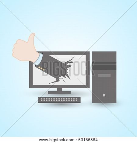 thumb up pc computer