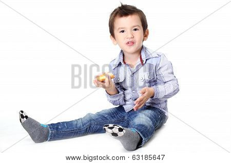 Boy Eating Dough Nut