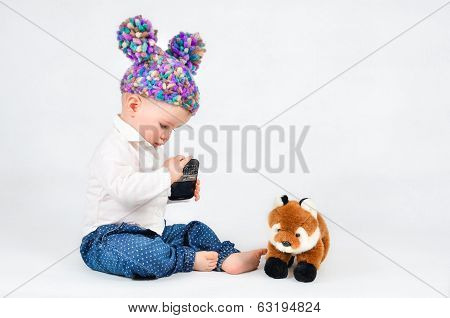 Baby With A Mobile Phone