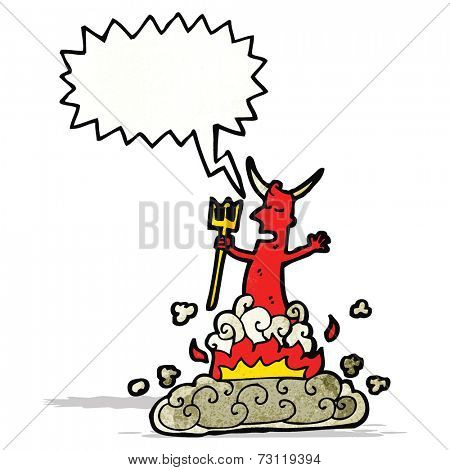 cartoon devil with speech bubble