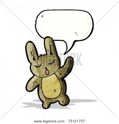 waving rabbit cartoon