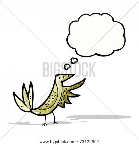 cartoon bird with thought bubble