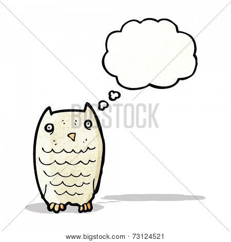 cartoon owl with thought bubble