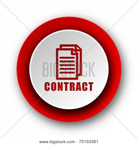 contract red modern web icon on white background 