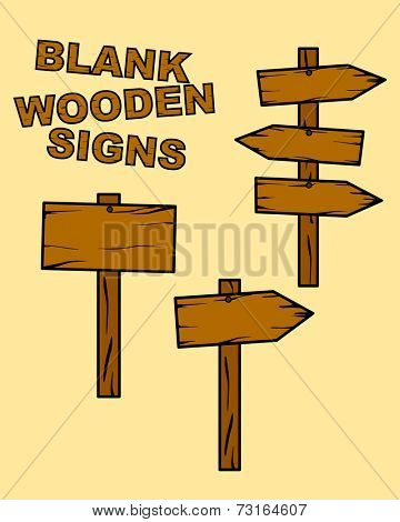 blank wooden signs