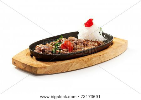 Fried Chicken with Sauce and White Radish