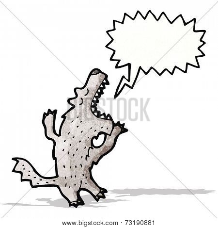 cartoon barking wolf