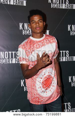 LOS ANGELES - OCT 3:  Trevor Jackson at the Knott's Scary Farm Celebrity VIP Opening  at Knott's Berry Farm on October 3, 2014 in Buena Park, CA
