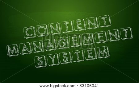 Content Management System Over Green Blackboard