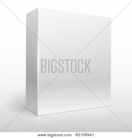 Blank white software box vector template.
