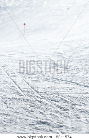 Close Up Of Ski Track